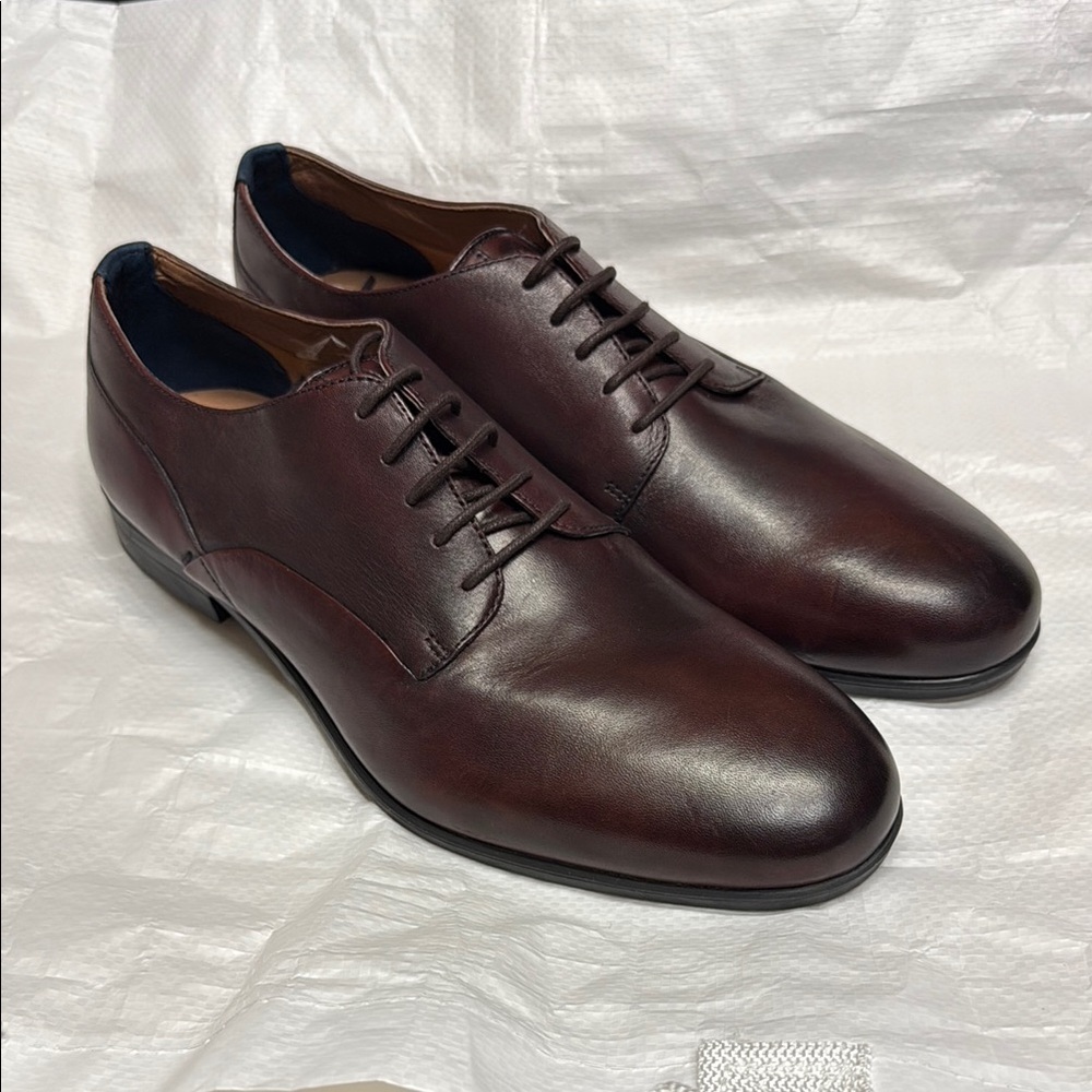 H By Hudson AXMINSTER 60S MOD LEATHER DERBY SHOES Burgundy Men Size 11